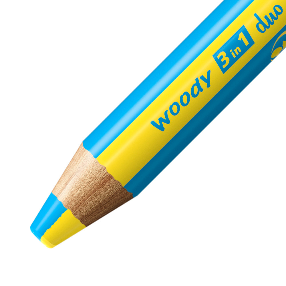 CRAYONS 3 EN 1 WOODY "DUO", ETUI de 10*NOUVEAU