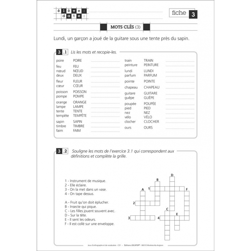 JEUX D'ORTHOGRAPHE, 3-4E PRIM.