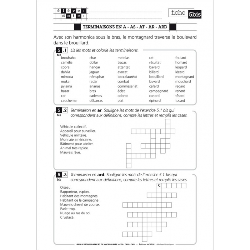 JEUX D'ORTHOGRAPHE, 5-6E PRIM.