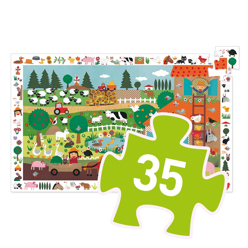 PUZZLE DECOUVERTES, LES ANIMAUX DE LA FERME-35 PIECES