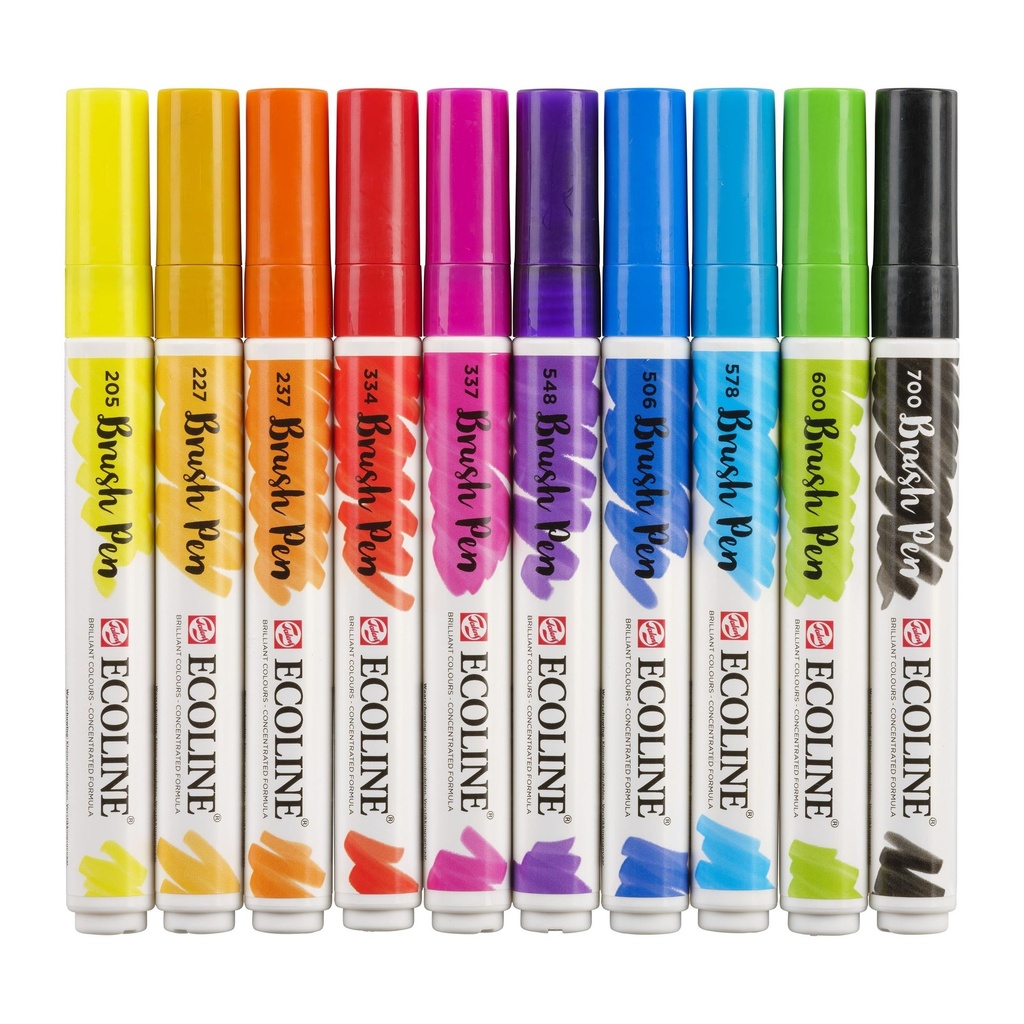 ECOLINE BRUSH PEN, SET DE 10 * NOUVEAU