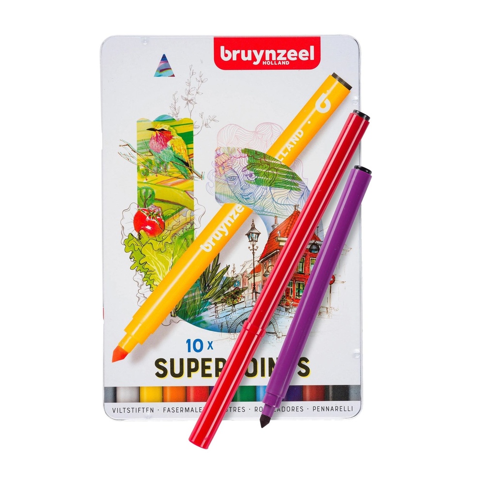 FEUTRES SUPERPOINT BRUYNZEEL, ETUI DE 10* NOUVEAU