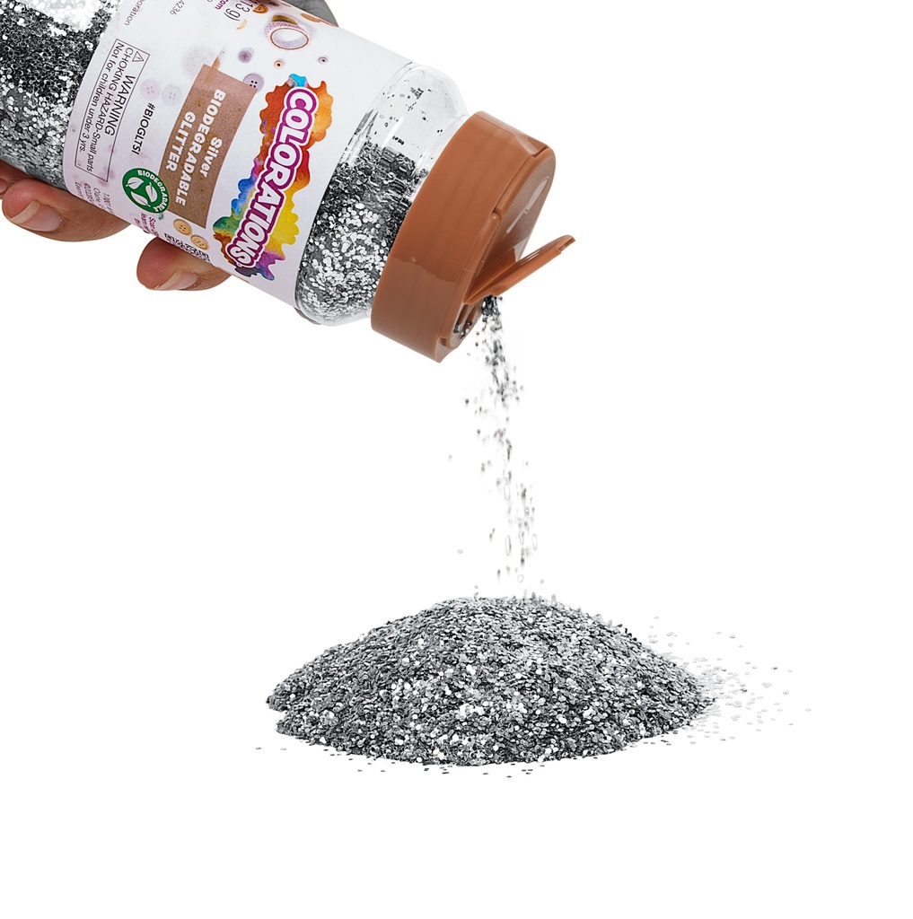 PAILLETTES BIODEGRADABLE ARGENT, POT DE 113GR* NOUVEAU