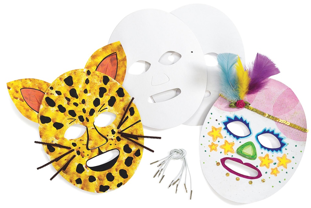 MASQUES EN CARTON, LOT DE 24