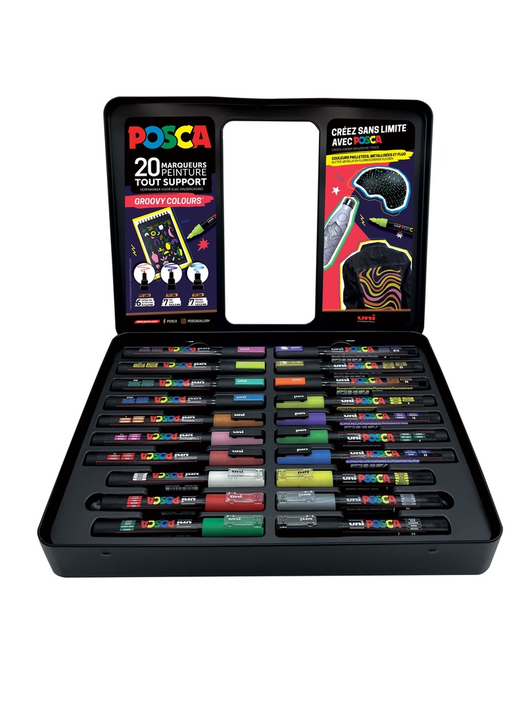 MALETTE POSCA GROOVY COLOURS/20 * NOUVEAU