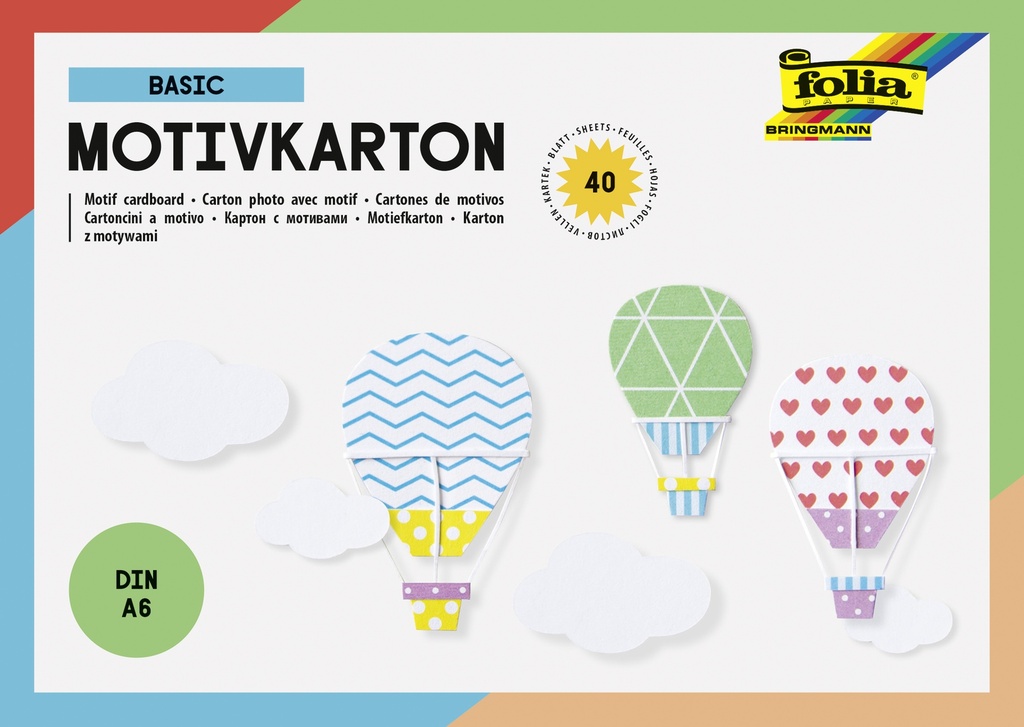CARTON A MOTIFS BASIC - A6, 40 FEUILLES* NOUVEAU
