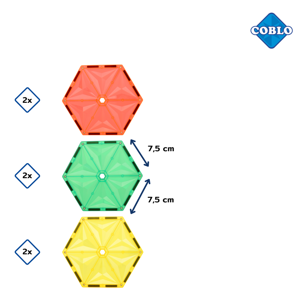 COBLO PIECES HEXAGONALES MAGNETIQUES, 6 PIECES* NOUVEAU