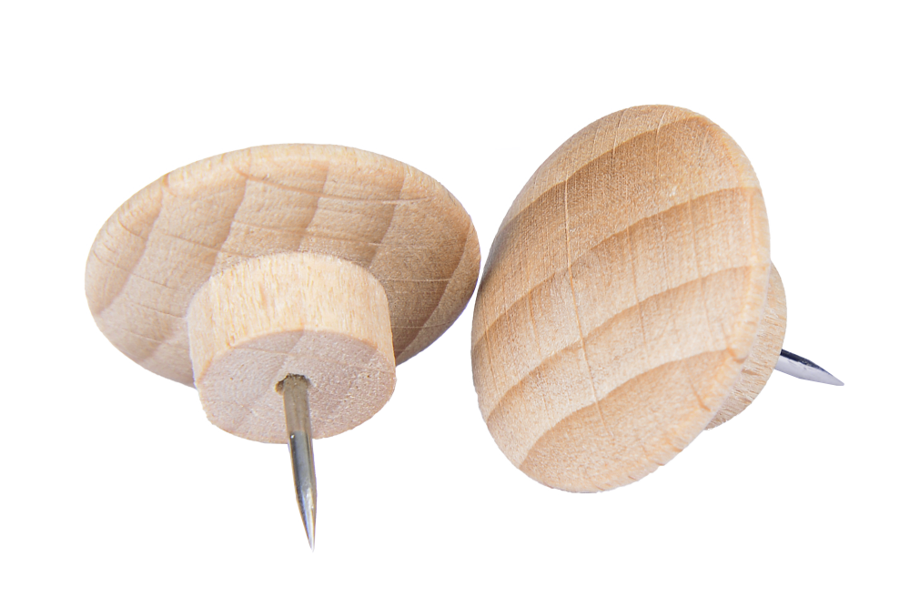 WOODEN PUSH PINS, 25 PCS