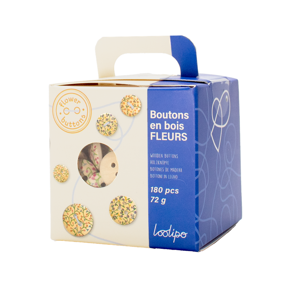 BOUTONS EN BOIS FLEURS