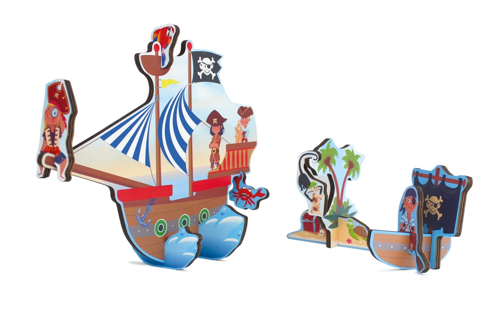 PUZZLE 3D PIRATES, 12 PCS