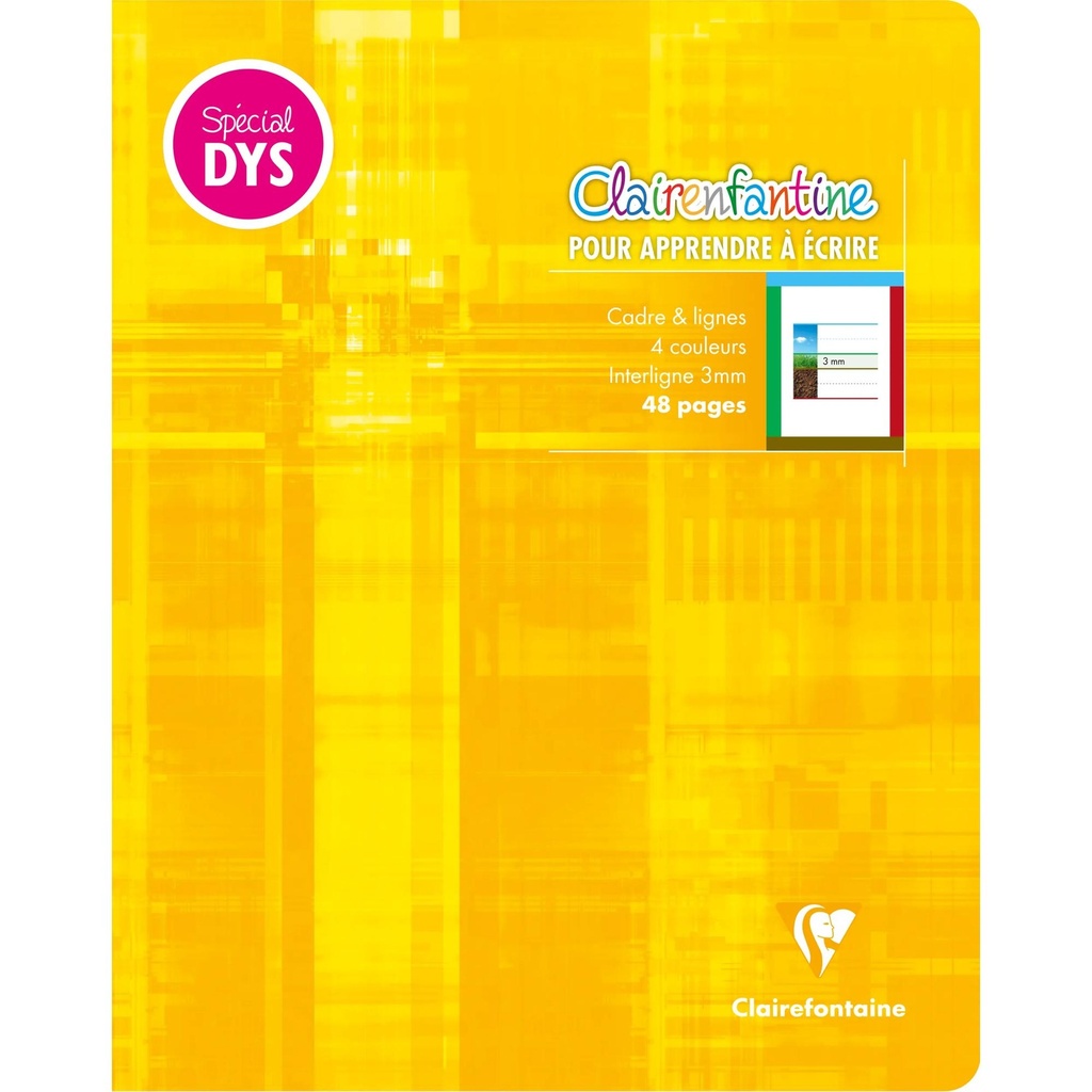 CAHIER CLAIREFONTAINE ECOLIER DYS/3MM, LA PIECE