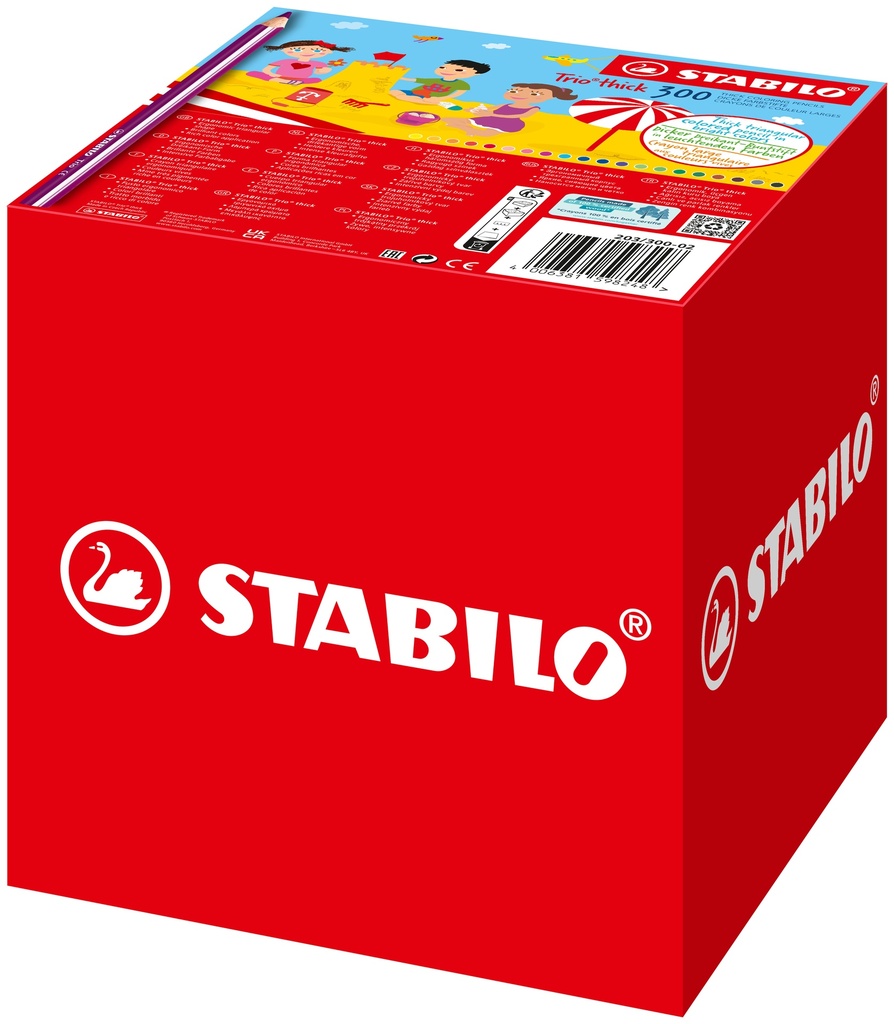 STABILO Maxi Schoolpack de 300 crayons de couleur Trio - Boîte en carton
