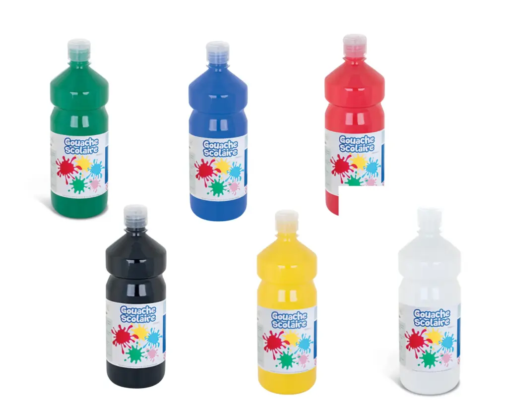GOUACHE SCOLAIRE 1L, LE LOT DE 6