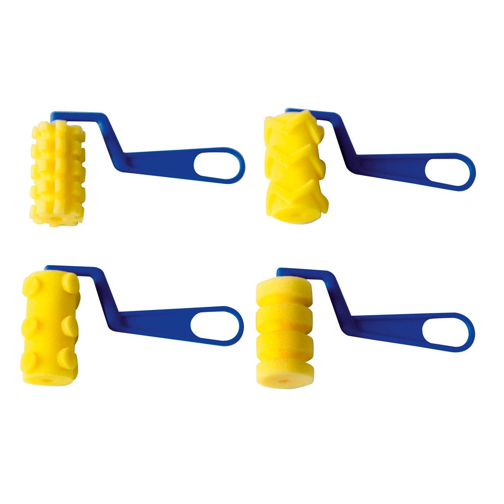 4 SORTIERTE DRUCK-ROLLERBÄLLE