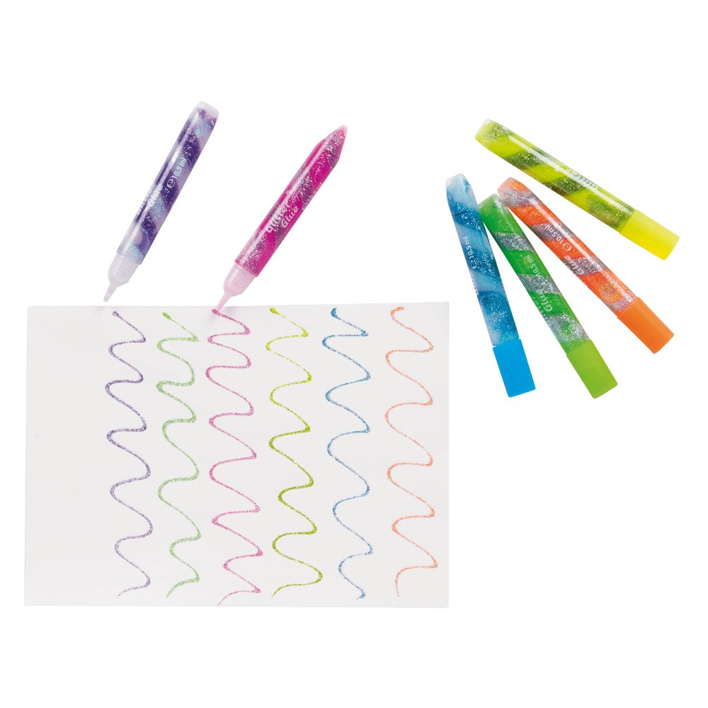 SPIRAL GLITTER GLUE NÉON, LOT DE 6