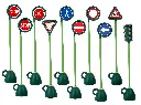 SIGNAUX, LOT DE 9 + UN FEUX