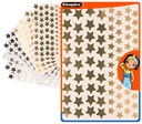 GOLD/SILVER STARS ADHESIVE STICKERS, 8 SHEETS