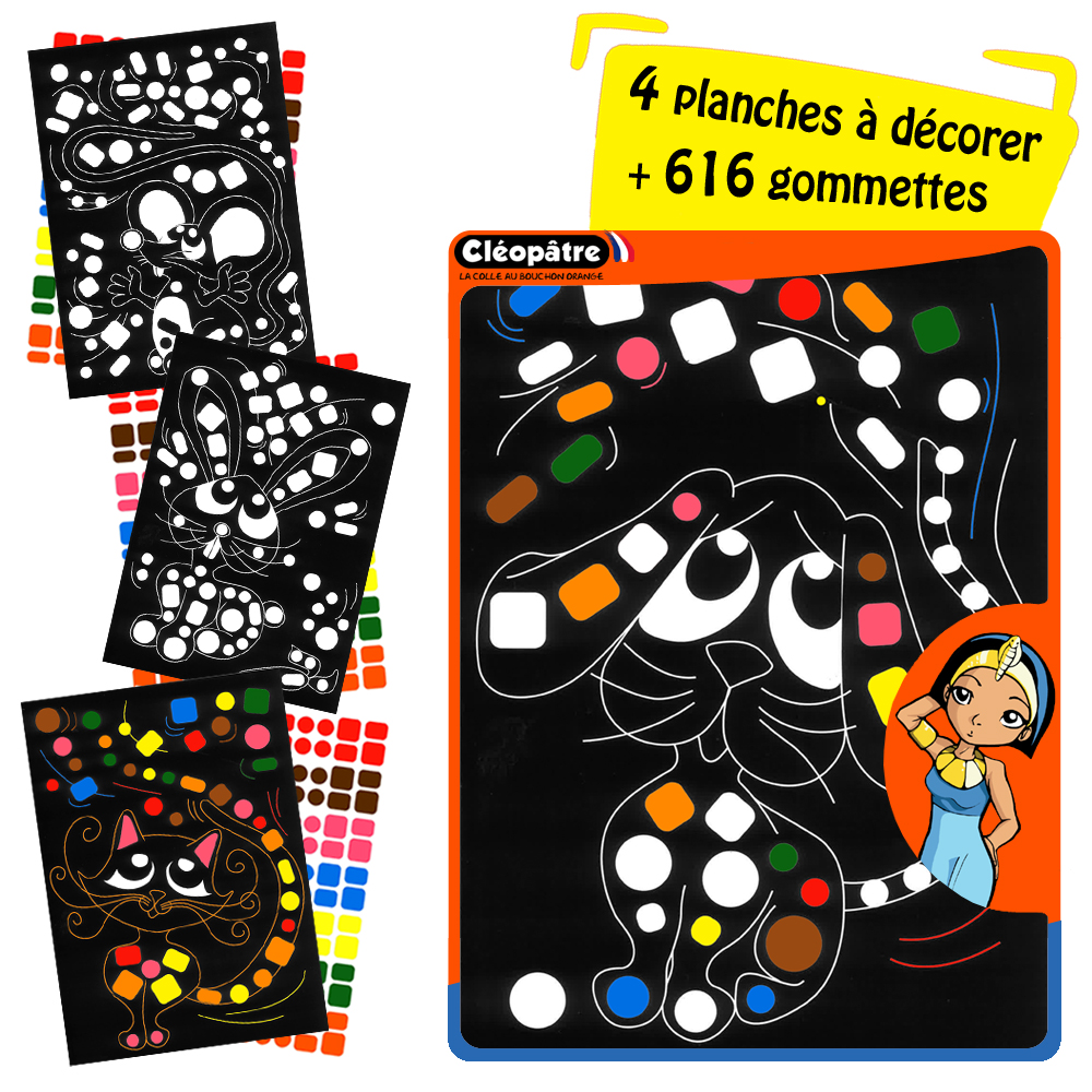 GOMMETTES ADHÉSIVES TABLEAUX ANIMAUX