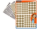 ROUND GOLD/AG METAL ADHESIVE STICKERS, 8 SHEETS