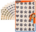 METAL PARTY ADHESIVE STICKERS. LARGE MODELS, 10 SHEETS