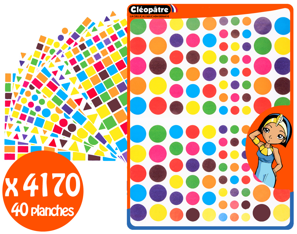 Heldere meerkleurige geometrische kleefstickers, 40 vellen