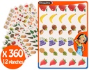 Fruit- en groentestickers, 12 vellen