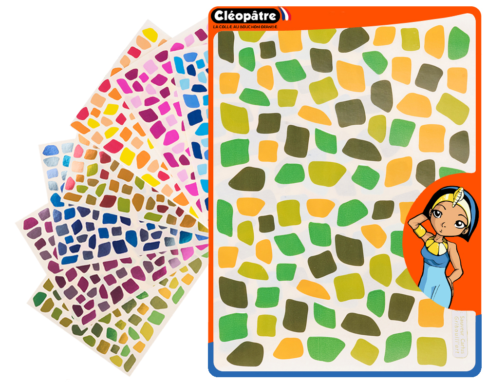 Mosaic adhesive stickers, 16 sheets