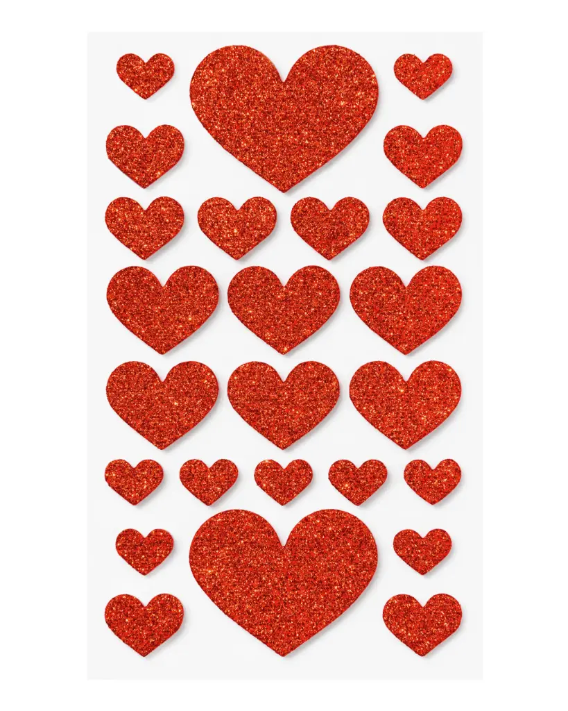 GLITTER HEART STICKERS