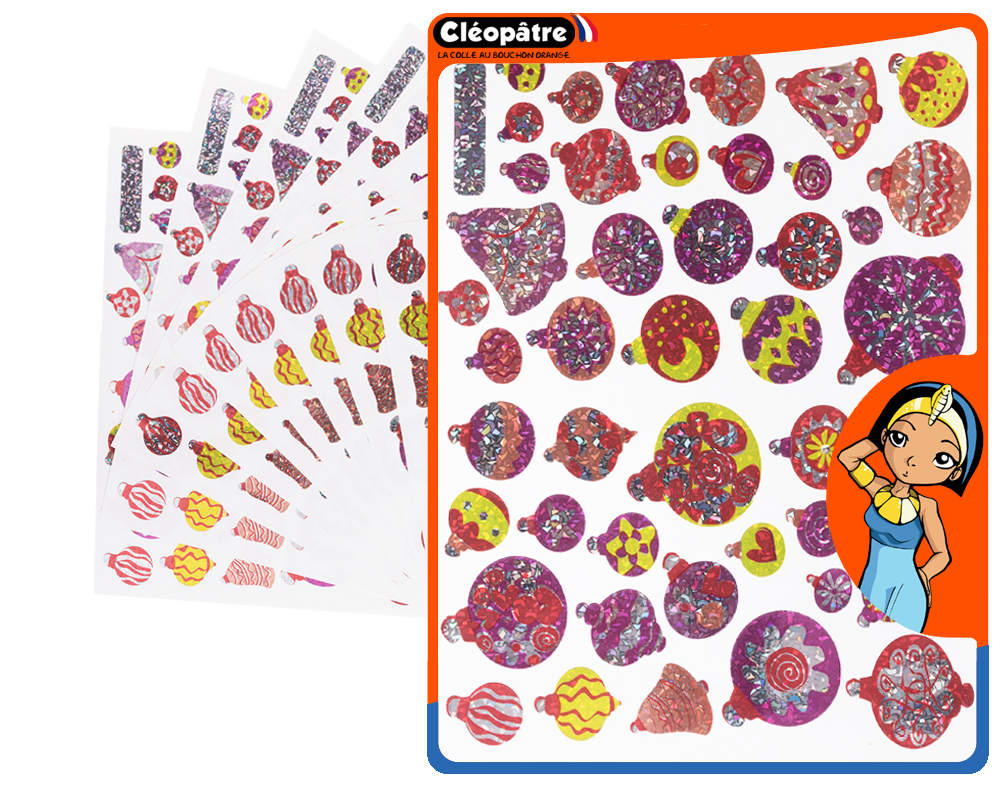METALEN KERSTDECORATIE STICKERS, 12 VELLEN