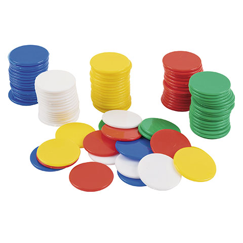 ASSORTED OPAQUE PLASTIC TOKENS /100