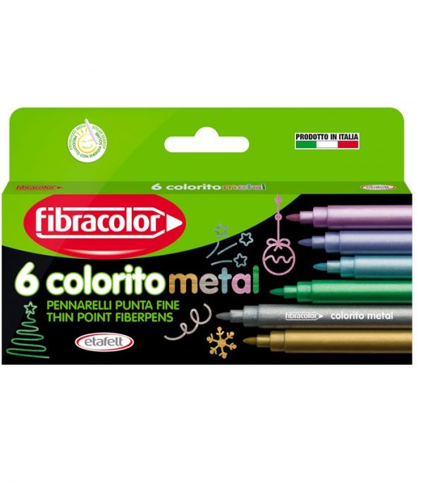 METALLIC MARKERS, DOOS VAN 6 GEASSORTEERD