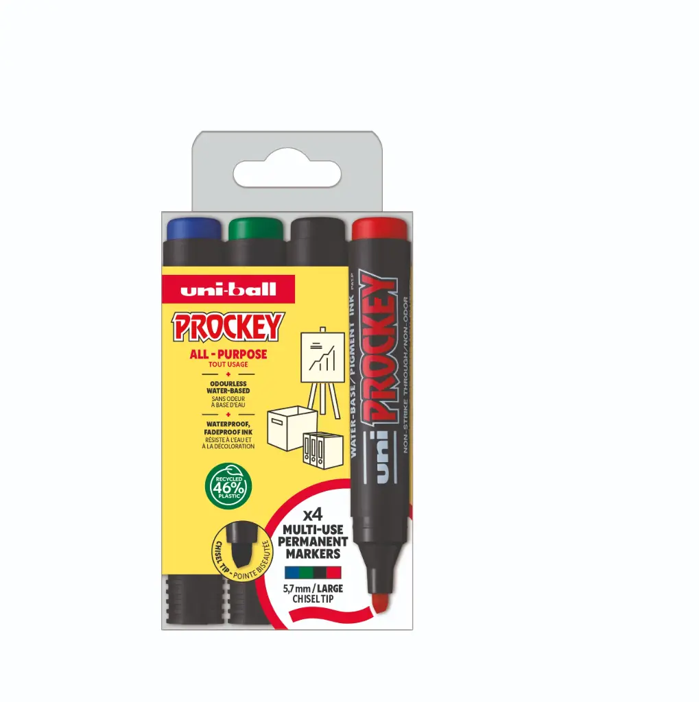 Prockey Afgeschuinde Markers, Doos van 4