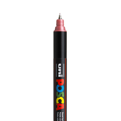 POSCA EXTRA FINE PC1MR MARKER, METAALROOD