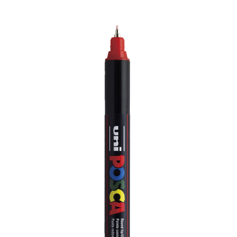 MARQUEUR POSCA EXTRA FIN PC1MR, ROUGE