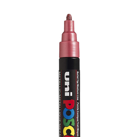 MARQUEUR POSCA PC5M, ROUGE MÉTAL