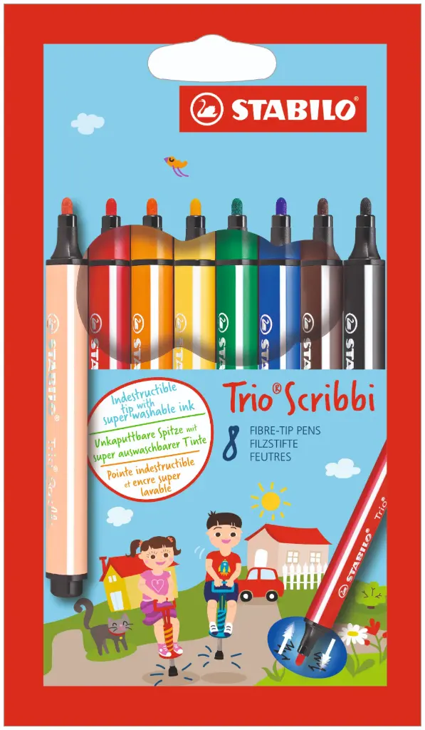 STABILO SCRIBBI MARKER, 8ER-PACK