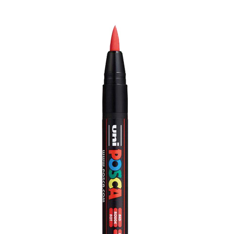 POSCA PCF350 KWASTMARKER, ROOD