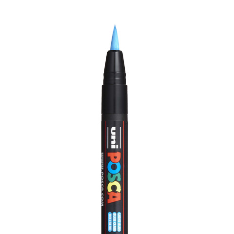 POSCA PCF350 KWASTMARKER, LICHTBLAUW