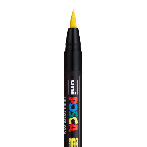 POSCA PCF350 BRUSH MARKER, YELLOW
