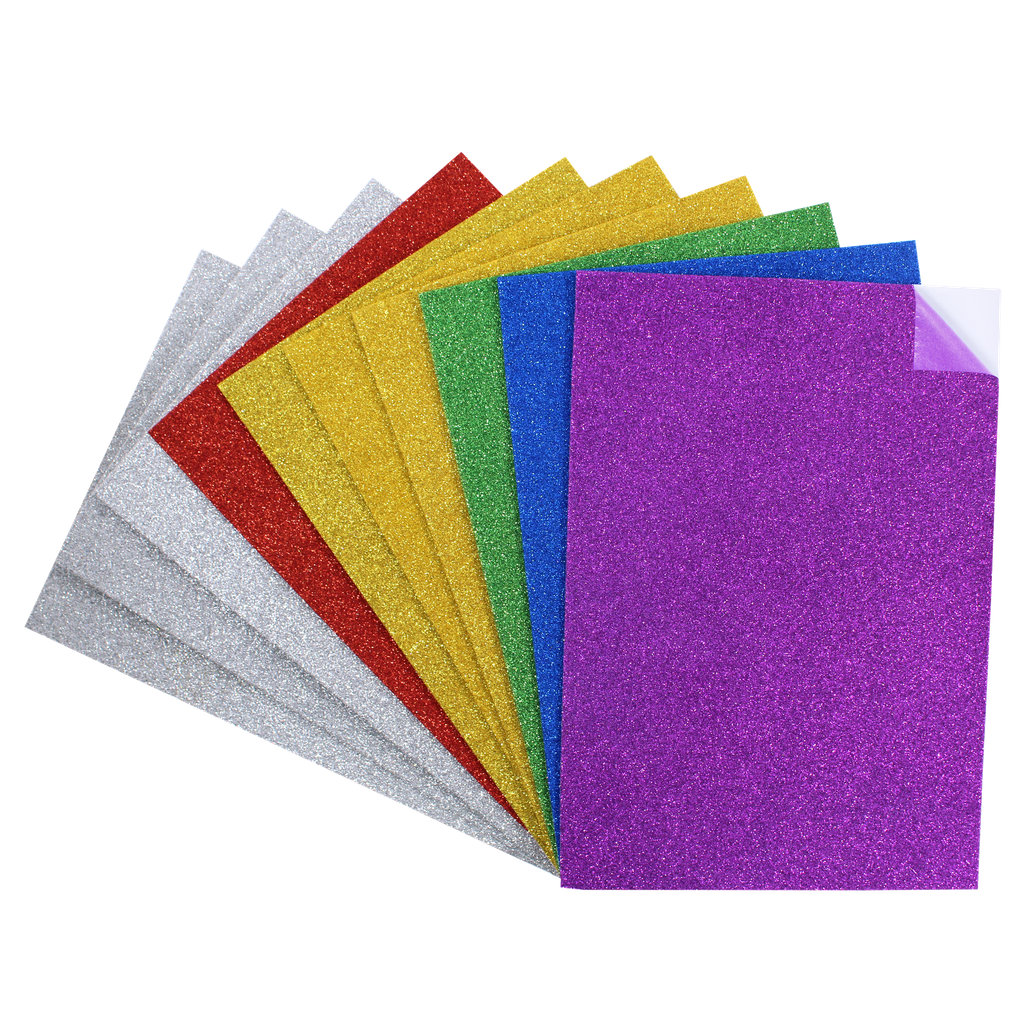 Sparkling adhesive foam 20x30cm, pack of 10