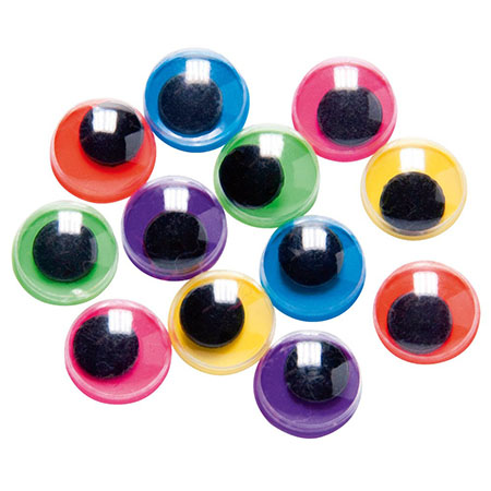 FARBIGE HINTERGRUNDAUGEN ZUM AUFKLEBEN 10MM/100