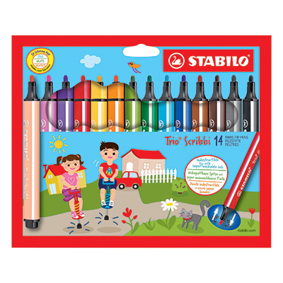 STABILO TRIO SCRIBBI MARKER, BOX MIT 14 STÜCK