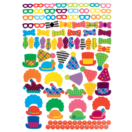 GEKKE CLOWN-ZELFKLEVENDE STICKERS, 2 VEL