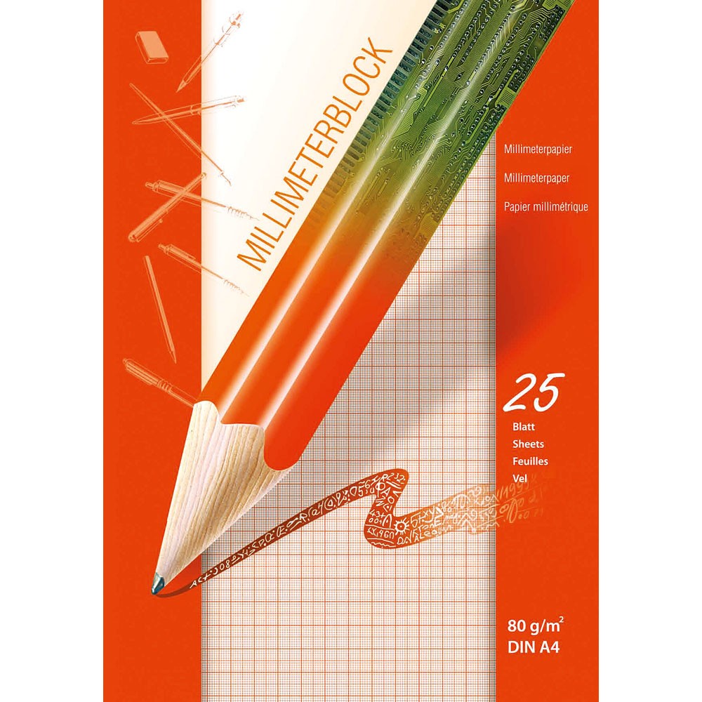 A4-KARTENBLOCK, 25 BLATT