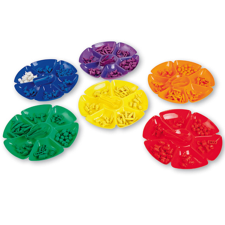 PLATEAUX DE TRI FLEURS,  LOT DE 6