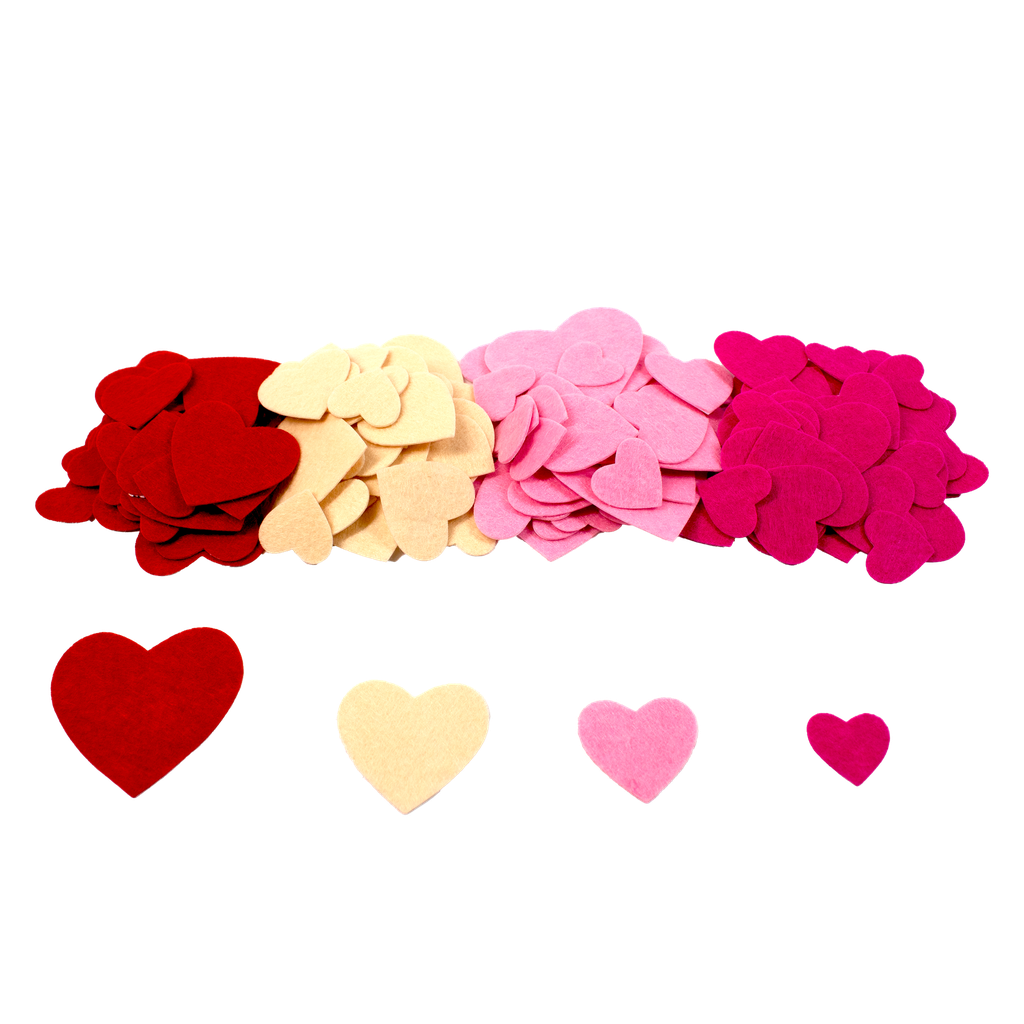 FELT HEARTS, 150 PIECES
