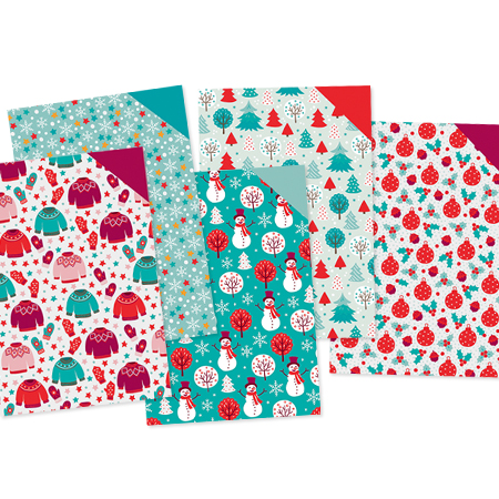 CHRISTMAS DECOR CARDBOARD 25 X 35 CM, 40 SHEETS