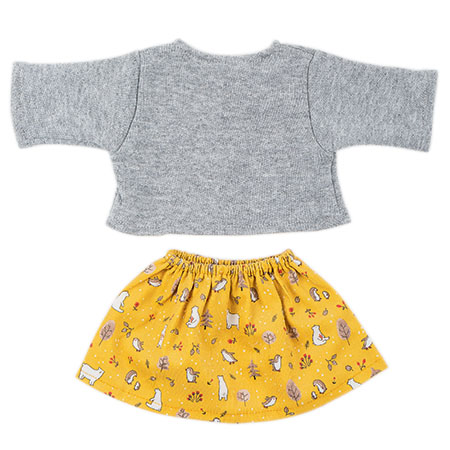 GREY SWEATER AND MUSTARD SKIRT, 40/42CM
