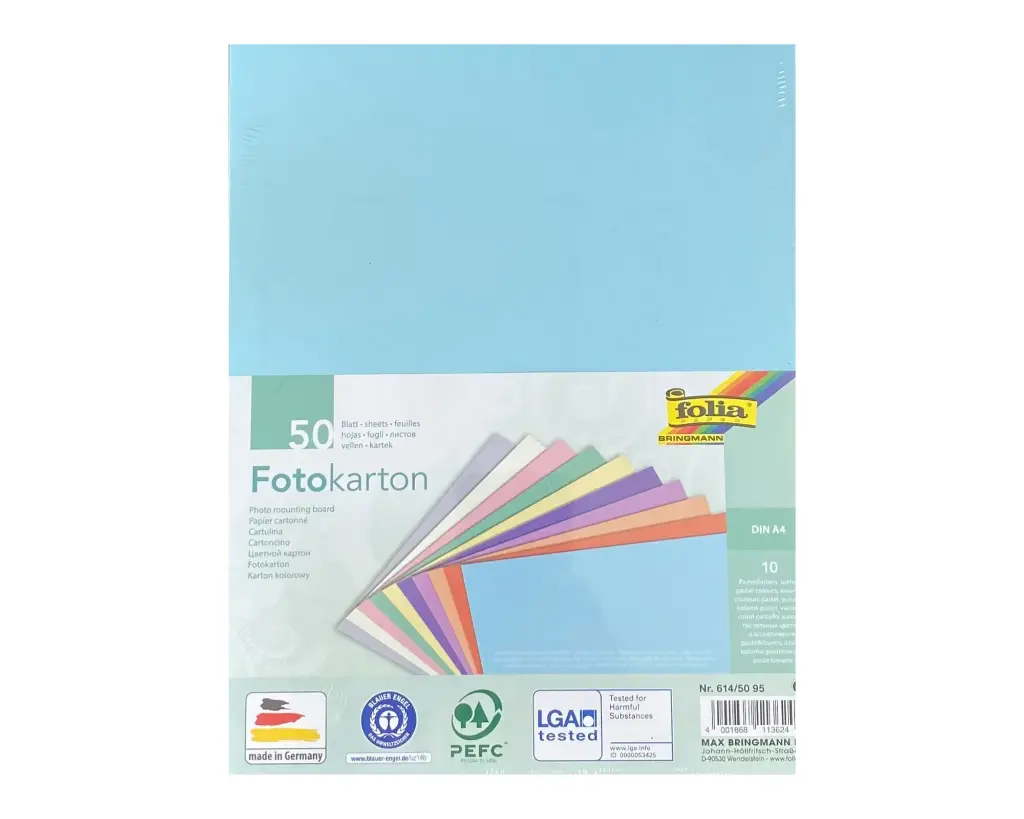 PASTELKARTON A4 10 KLEUREN, 50 VELLEN