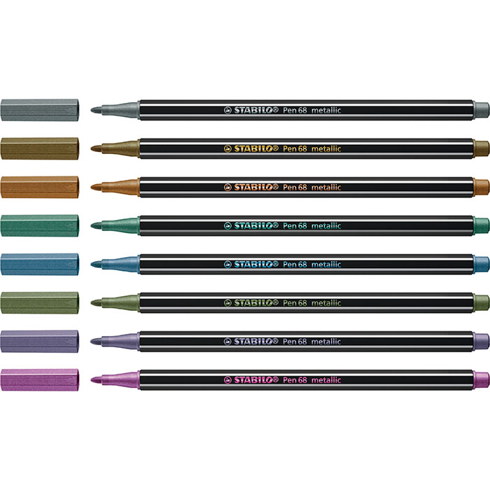 STABILO PEN 68 METALLIC MARKER, 8ER-PACK